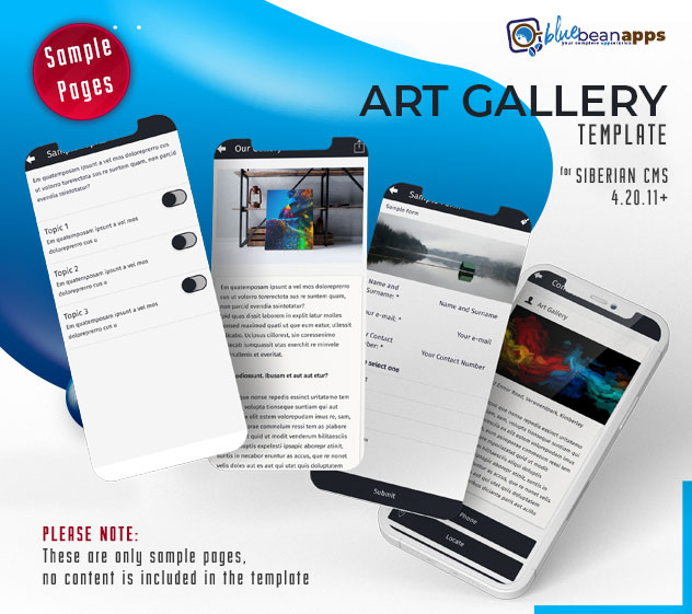 Art Gallery Template with icons - Siberian CMS, features and modules ...